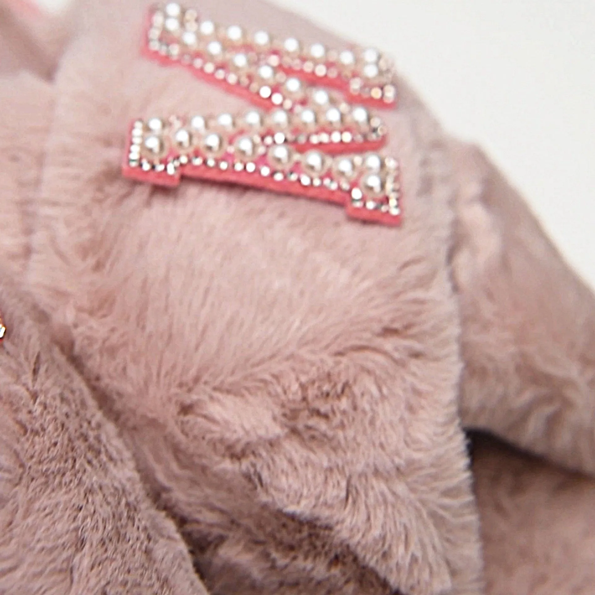 Step into Sparkle: Customizable White & Pink Faux Fur Slippers In White  Pink Size S to L