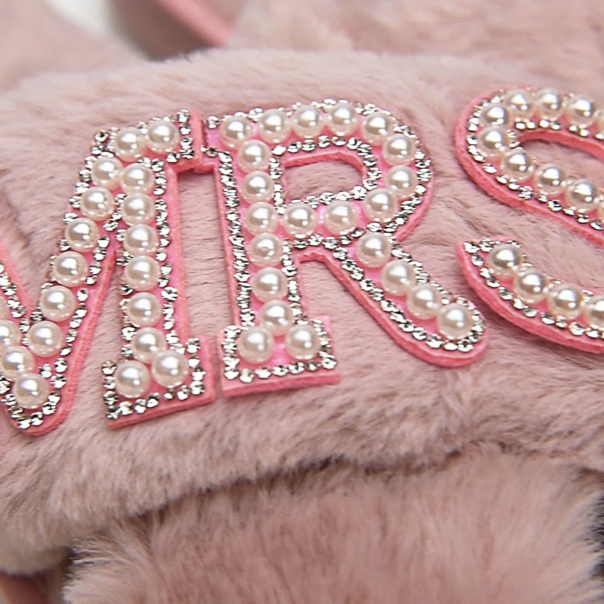 Step into Sparkle: Customizable White & Pink Faux Fur Slippers In White  Pink Size S to L