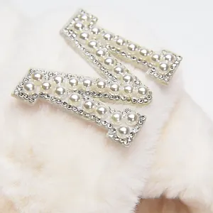 Step into Sparkle: Customizable White & Pink Faux Fur Slippers In White  Pink Size S to L