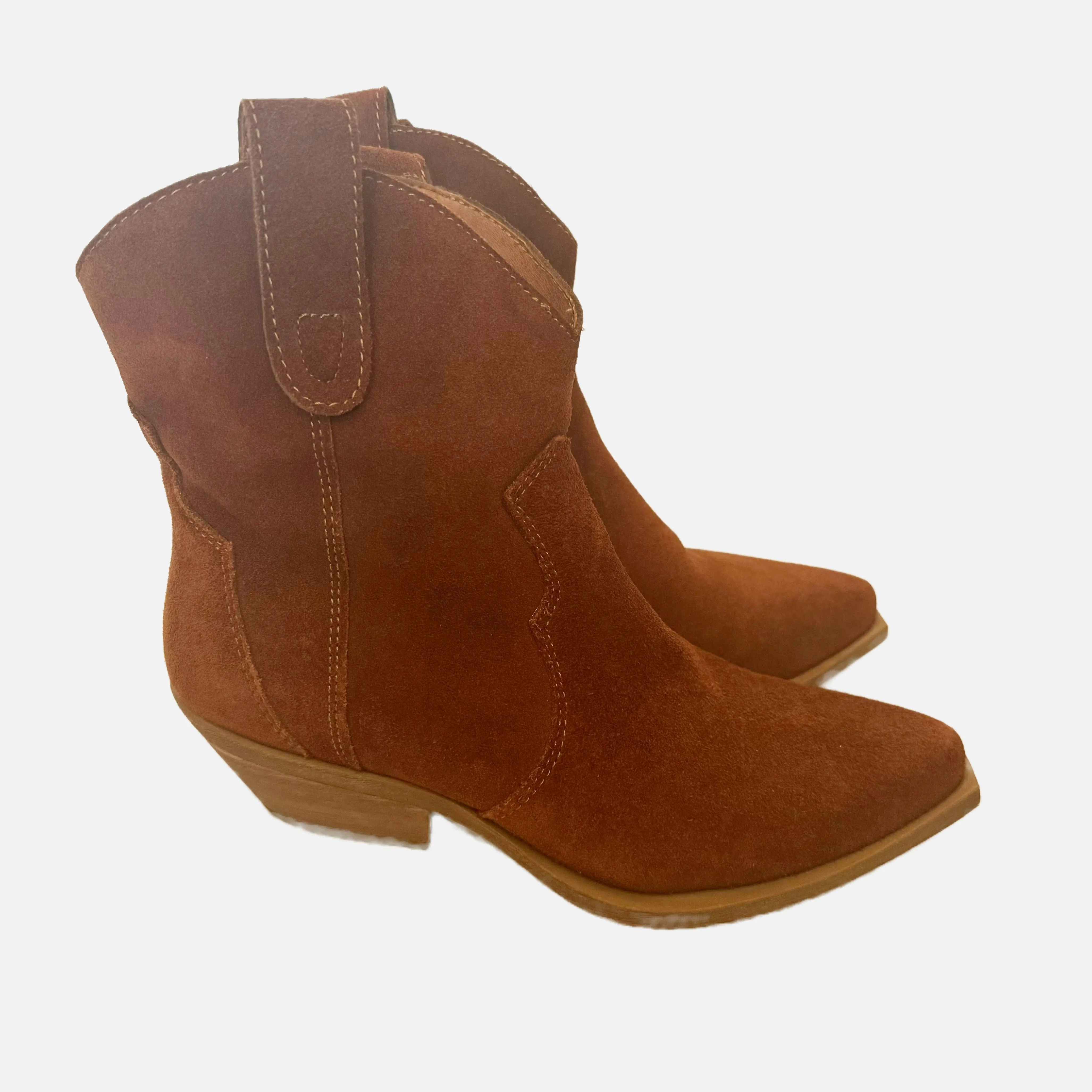 Steve Madden Brown Suede Western Booties