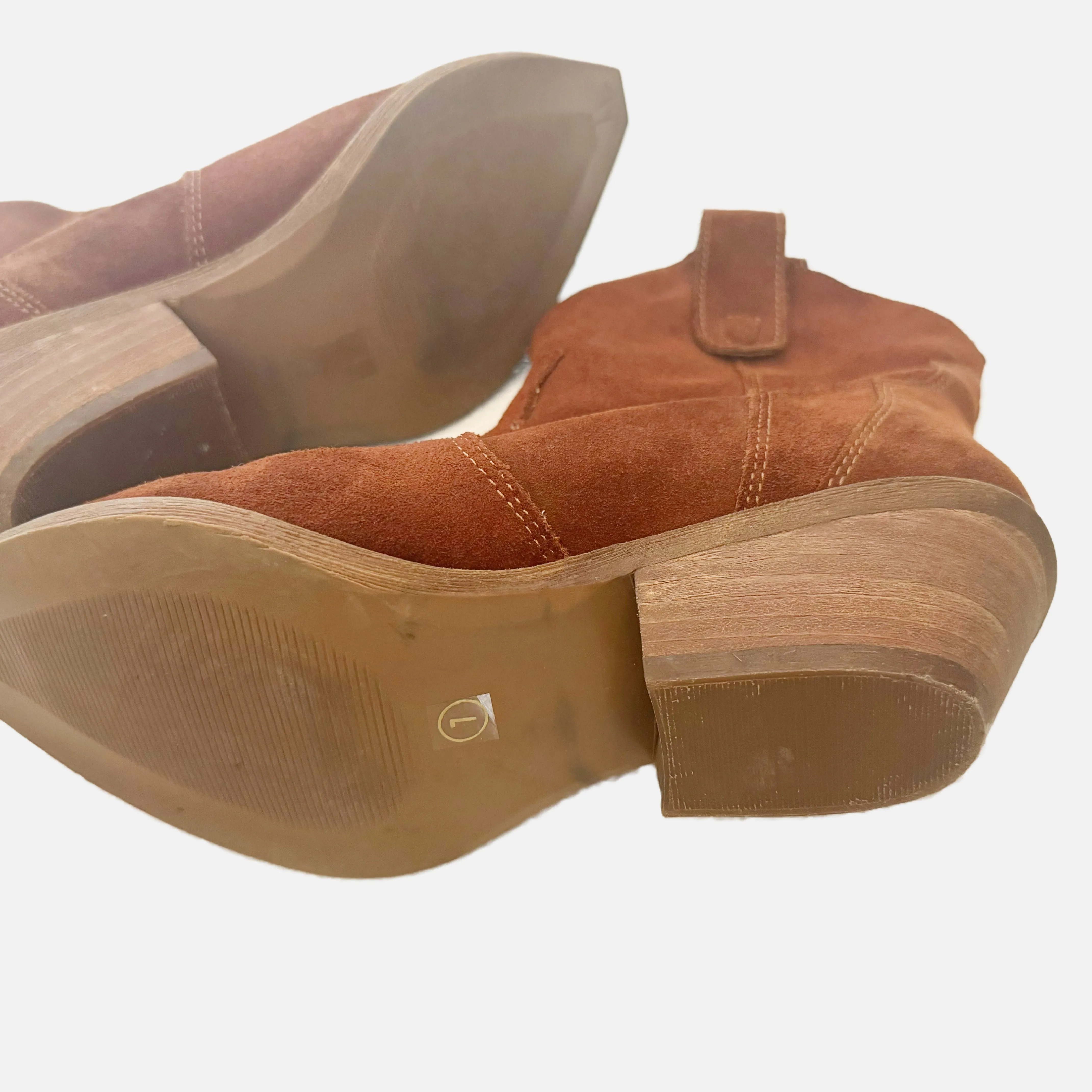 Steve Madden Brown Suede Western Booties