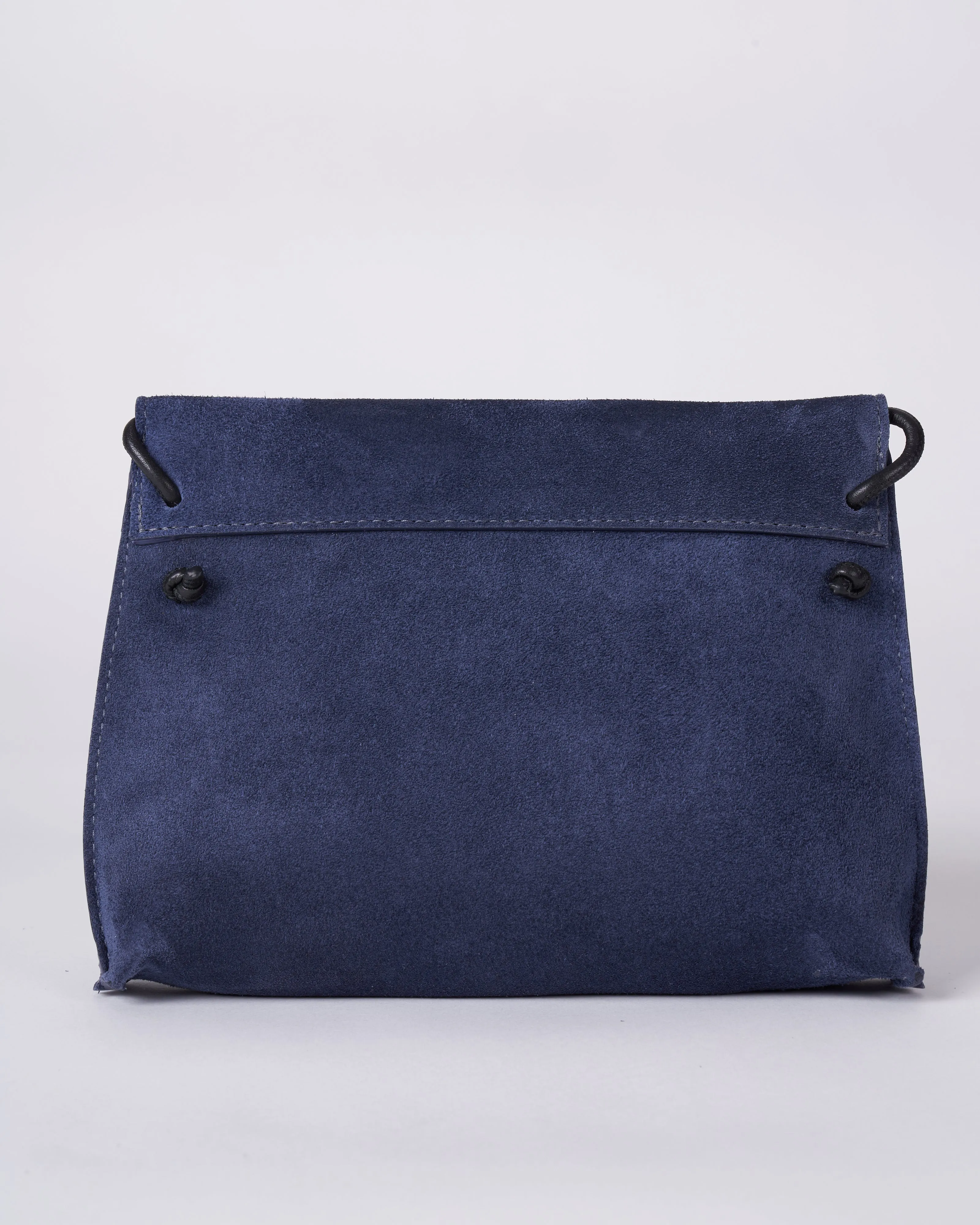 strappy foldover - indigo suede