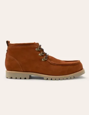 Suede Lace Up Boots-Light Brown