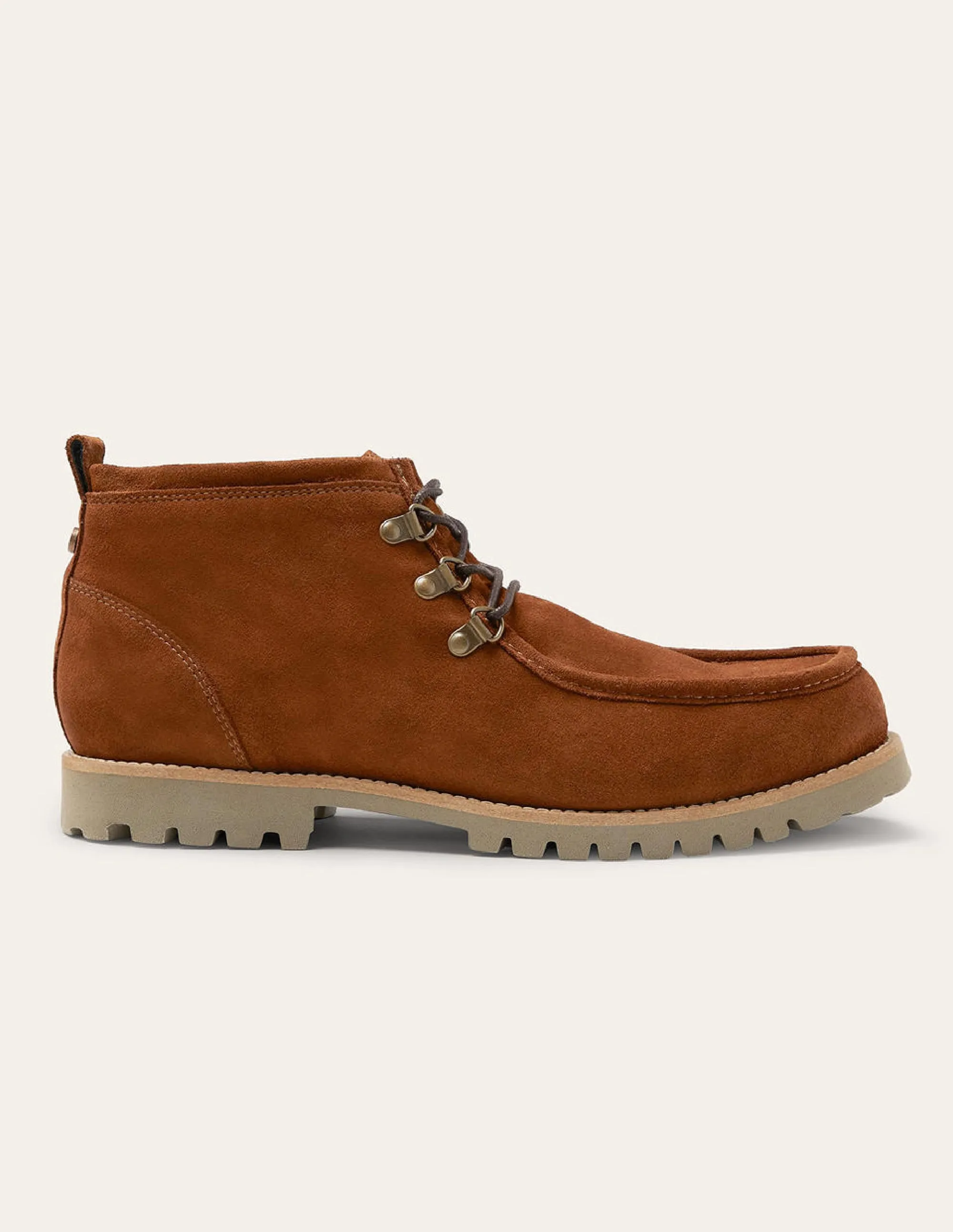 Suede Lace Up Boots-Light Brown