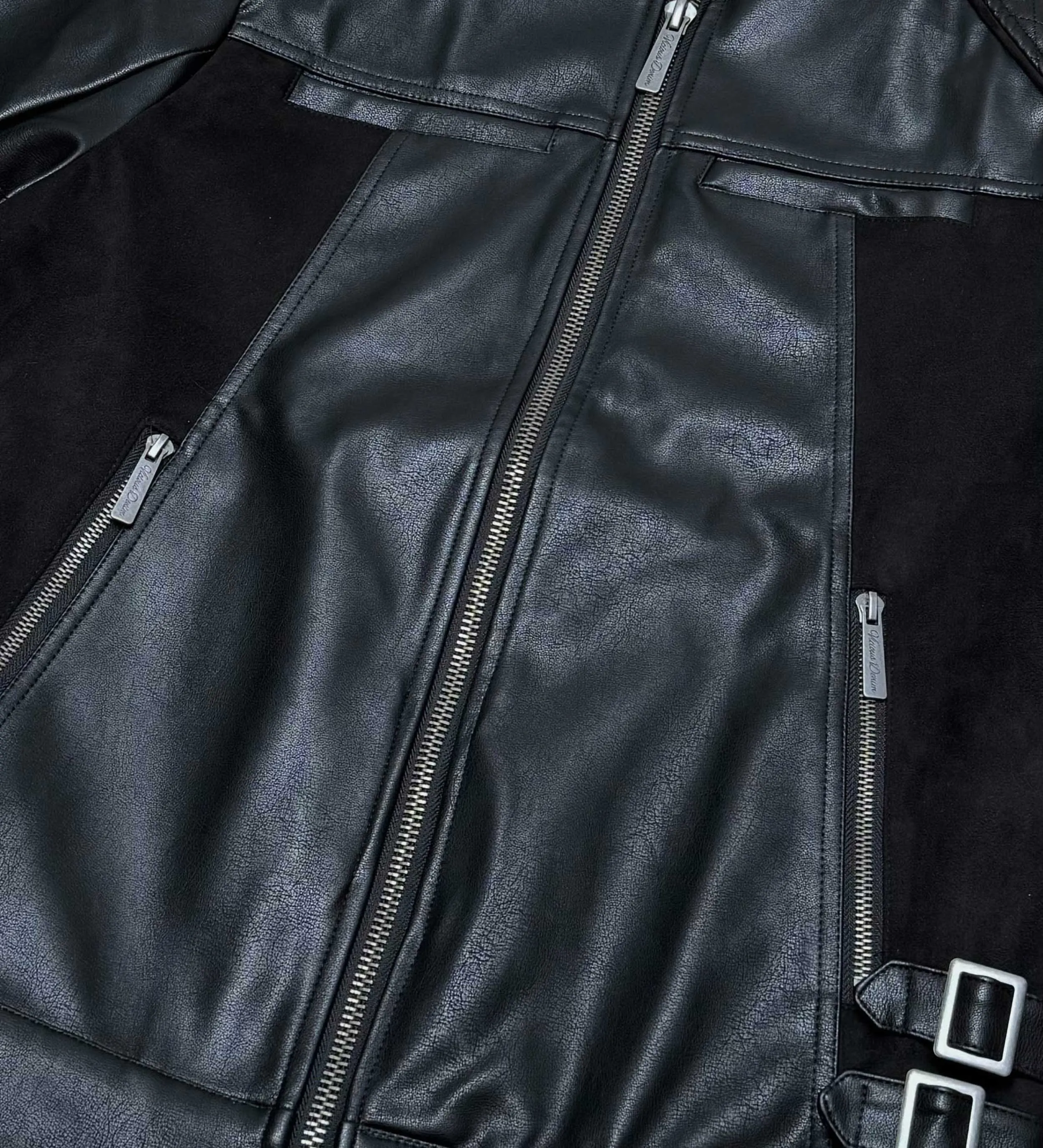Suede mix racing jacket