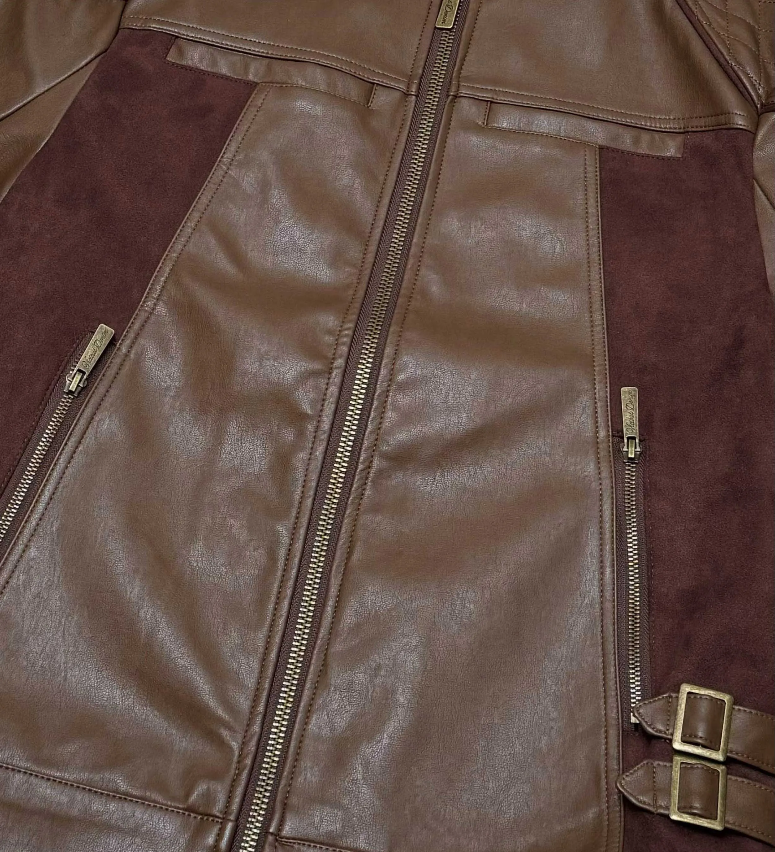 Suede mix racing jacket