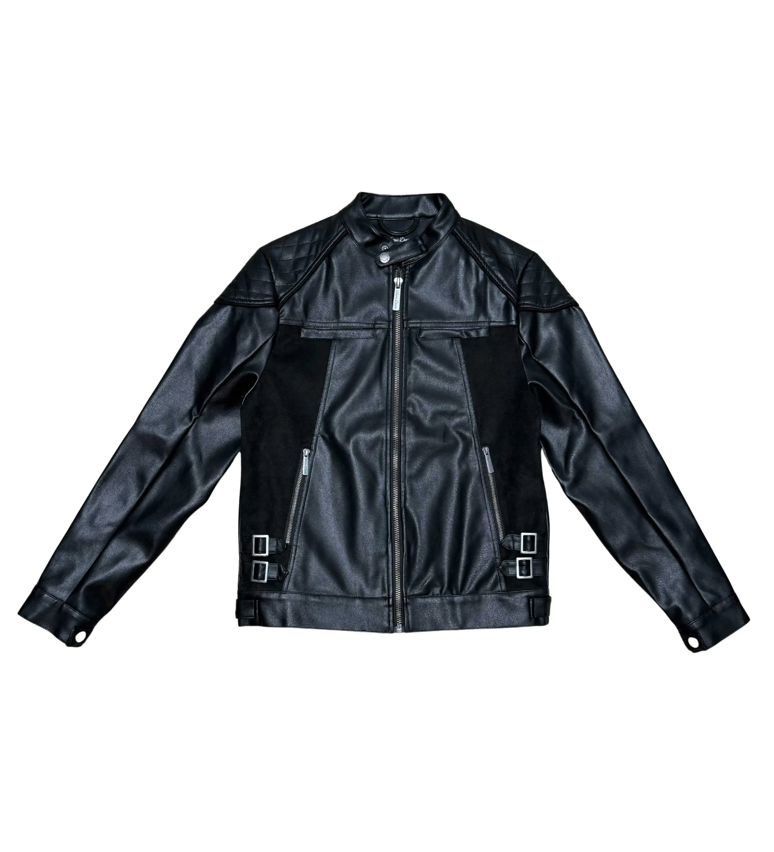 Suede mix racing jacket