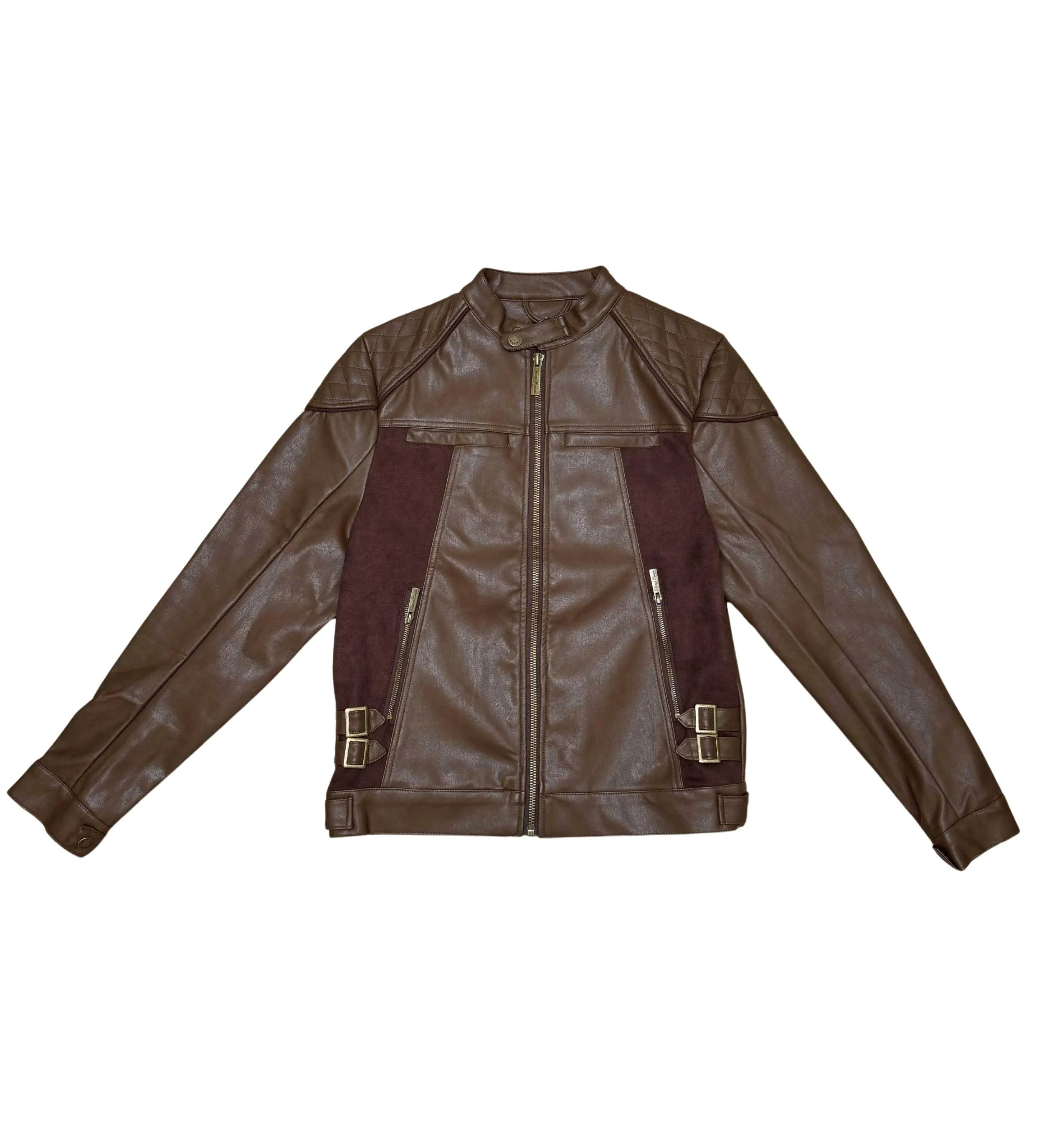 Suede mix racing jacket