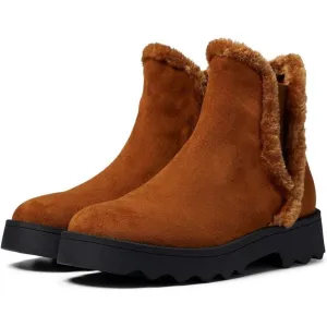 Swallow Tan Suede Lined Ankle Booties