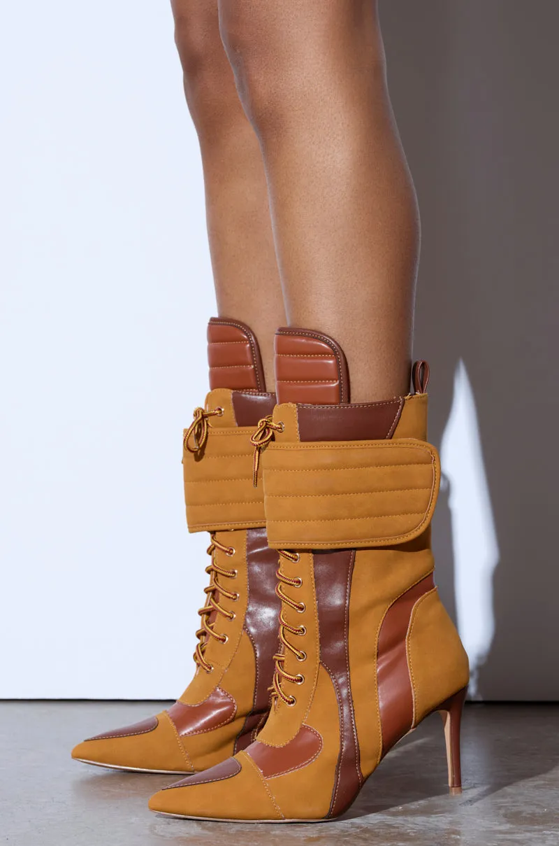 TESS CAMEL STILETTO BOOTIE