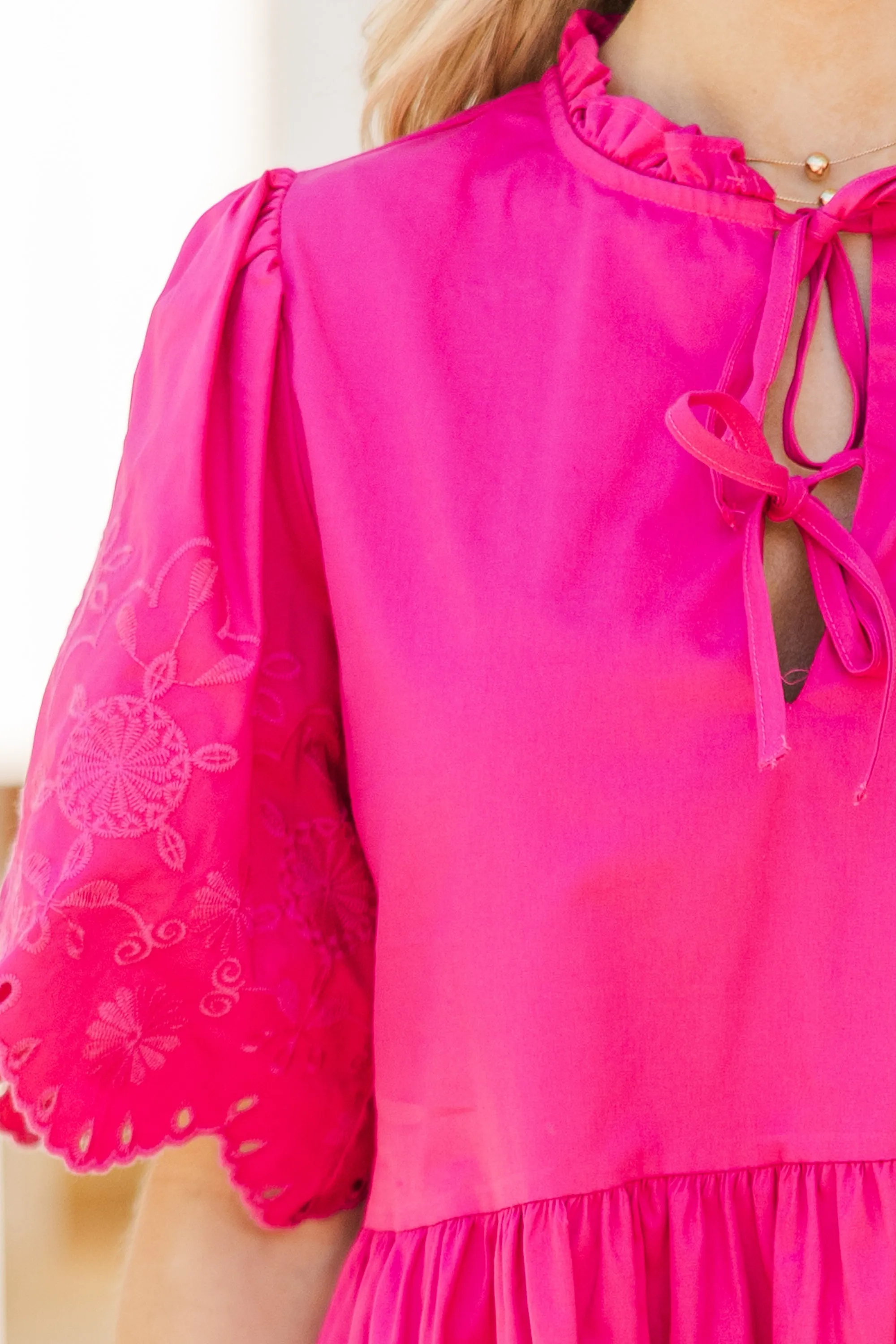 Through It All Fuchsia Pink Midi Dress