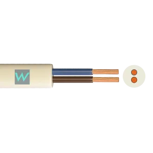 Time 3182Y 2 Core Round Flexible 1.0mm White Cable - 50M
