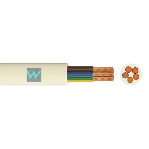 Time 3185Y 5 Core Round Flexible 1.5mm White Cable - 100M