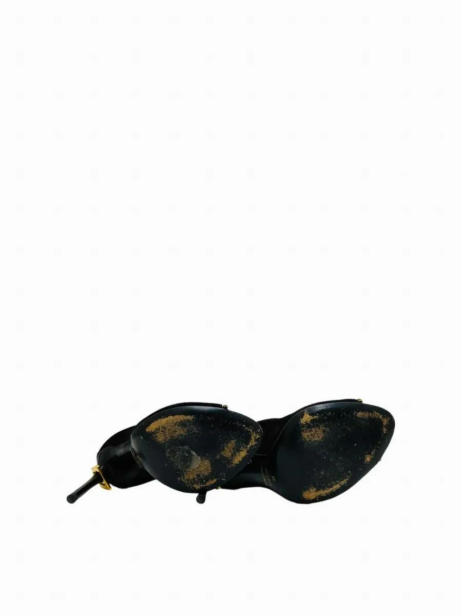 TOM FORD Open Toe Black w/ Gold Booties 35