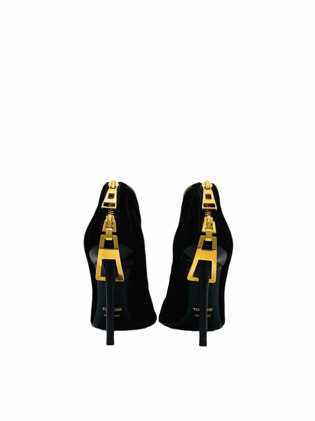 TOM FORD Open Toe Black w/ Gold Booties 35