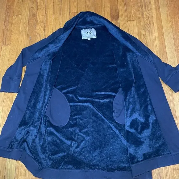UGG Cozy Fleece-Lined Robe in navy size s