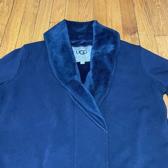 UGG Cozy Fleece-Lined Robe in navy size s