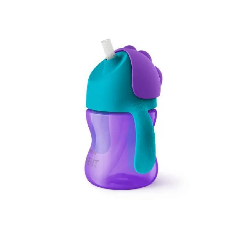 Vaso con bombilla flexible Avent Dino