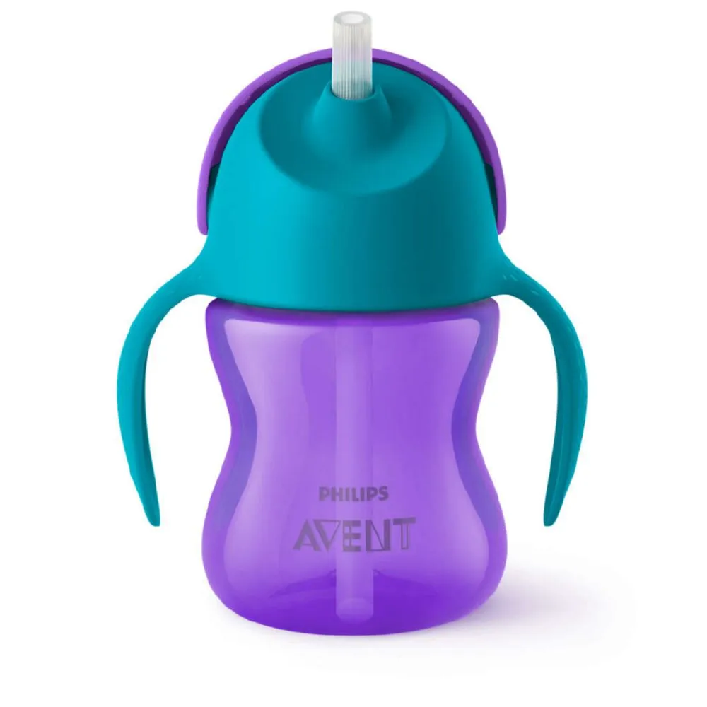 Vaso con bombilla flexible Avent Dino