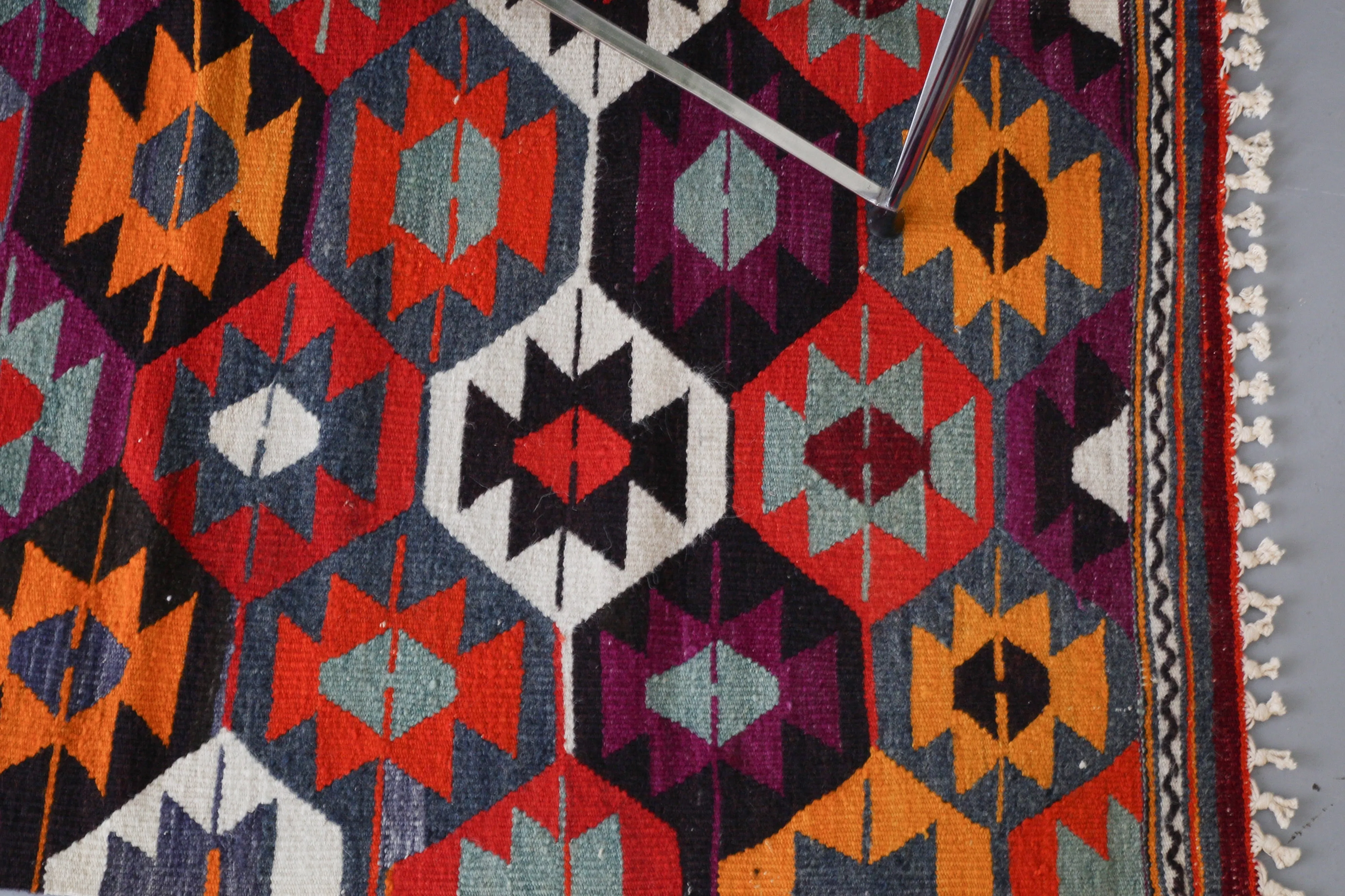 Vintage Turkish Denizli Kilim Rug