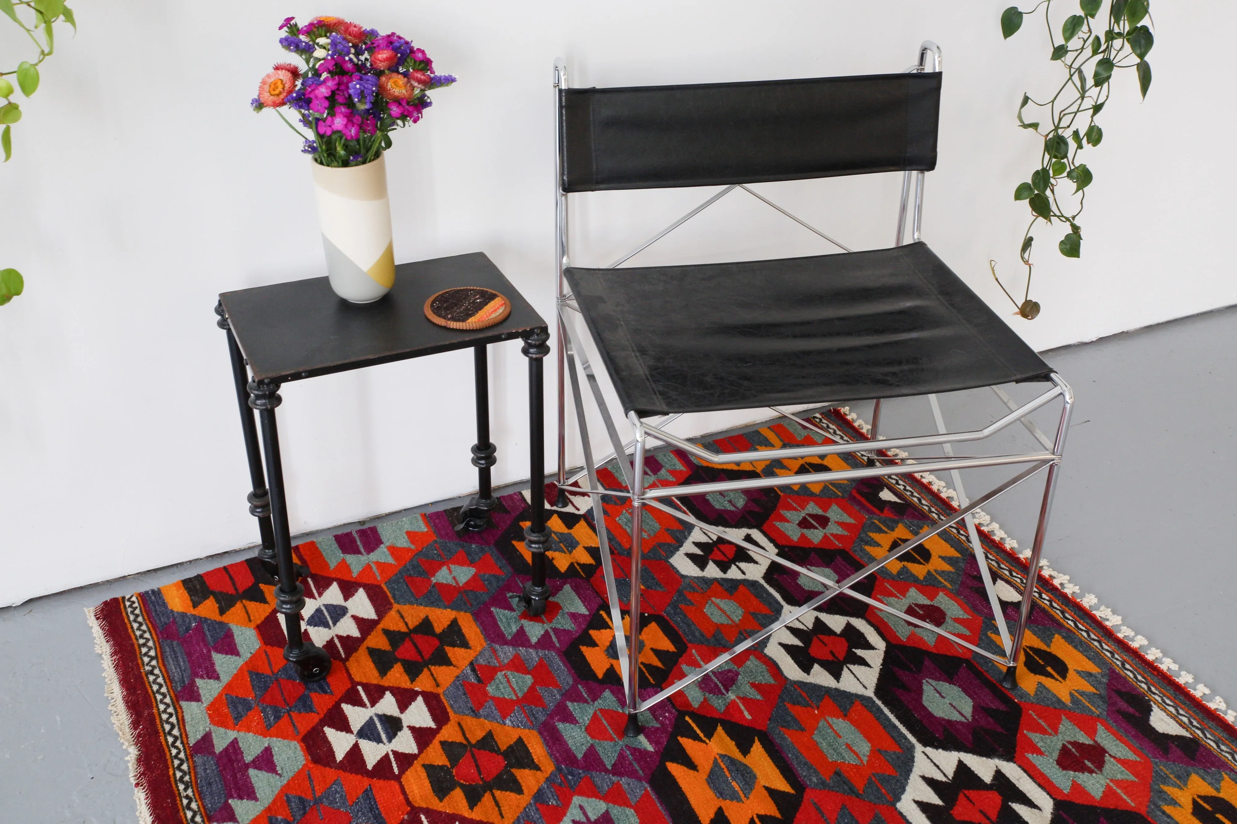 Vintage Turkish Denizli Kilim Rug