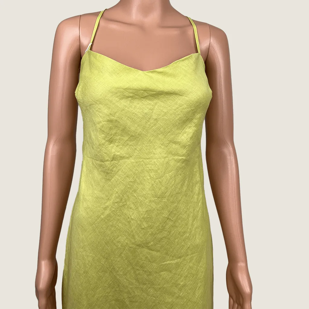 VRG GRL Linen Backless Maxi Dress