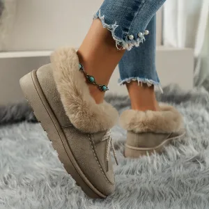 Warm Snow Boots Women's Bow Short