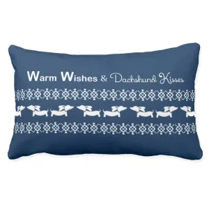 Warm Wishes & Dachshund Kisses Lumbar Pillow