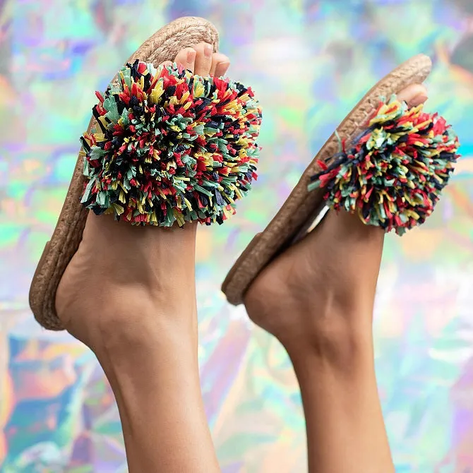 Women Open Toe Rhim Jhim Sandals Multi- Color