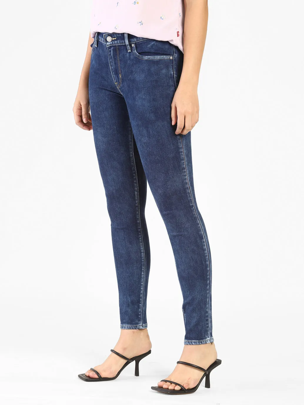 Women's 711 Blue Skinny Fit Mid Rise Jeans