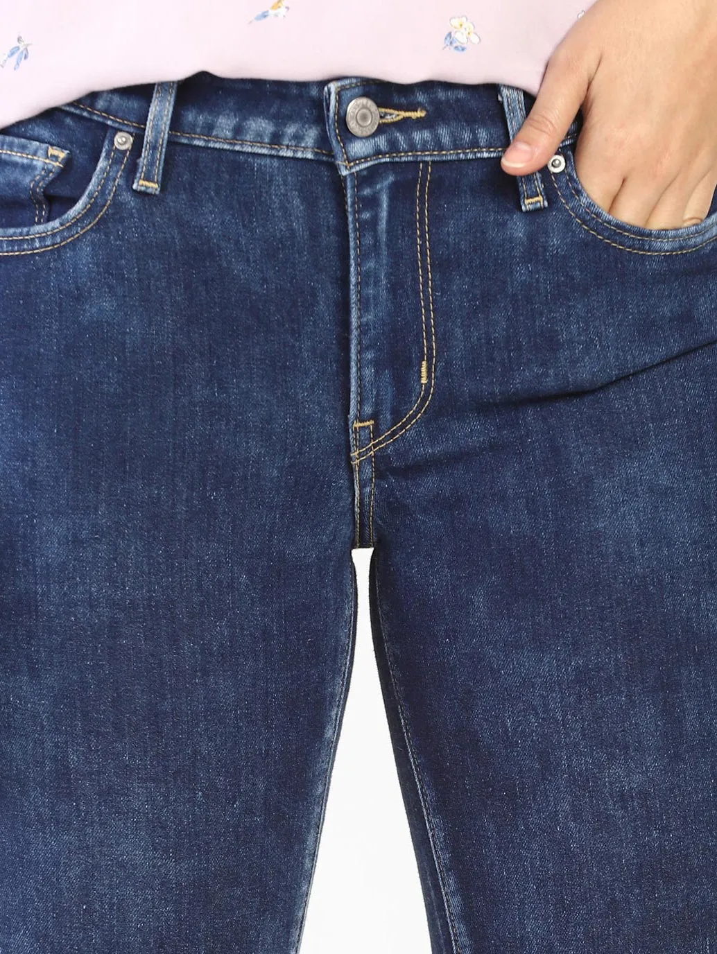 Women's 711 Blue Skinny Fit Mid Rise Jeans