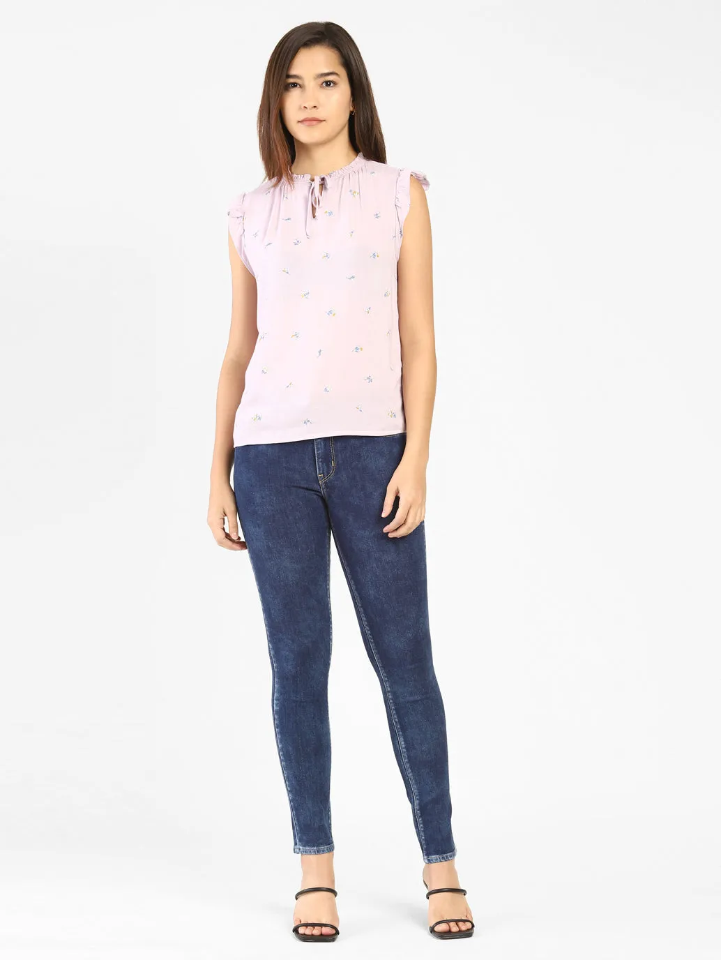 Women's 711 Blue Skinny Fit Mid Rise Jeans