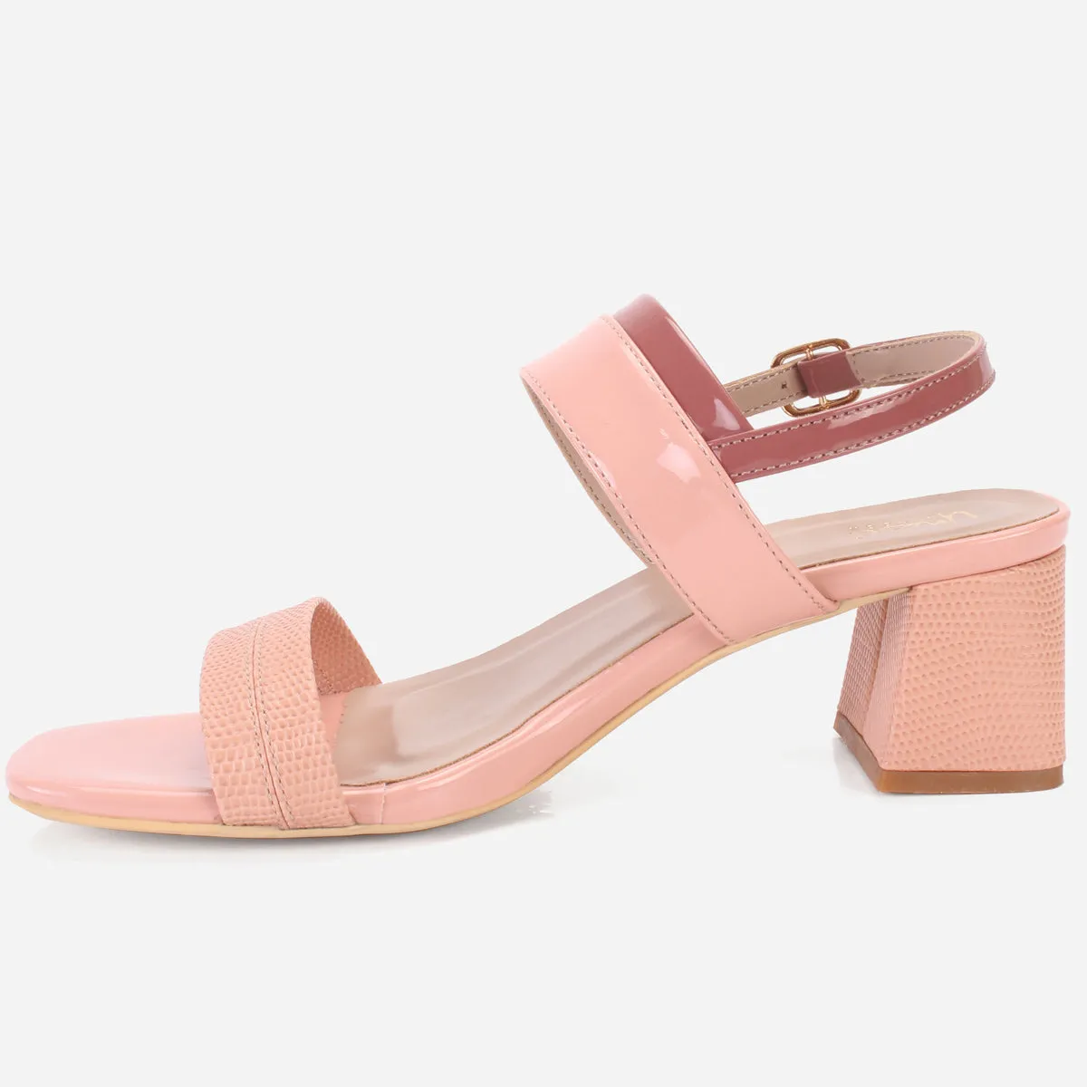 Womens "GLAZIA" Patent Block Heel Sandals