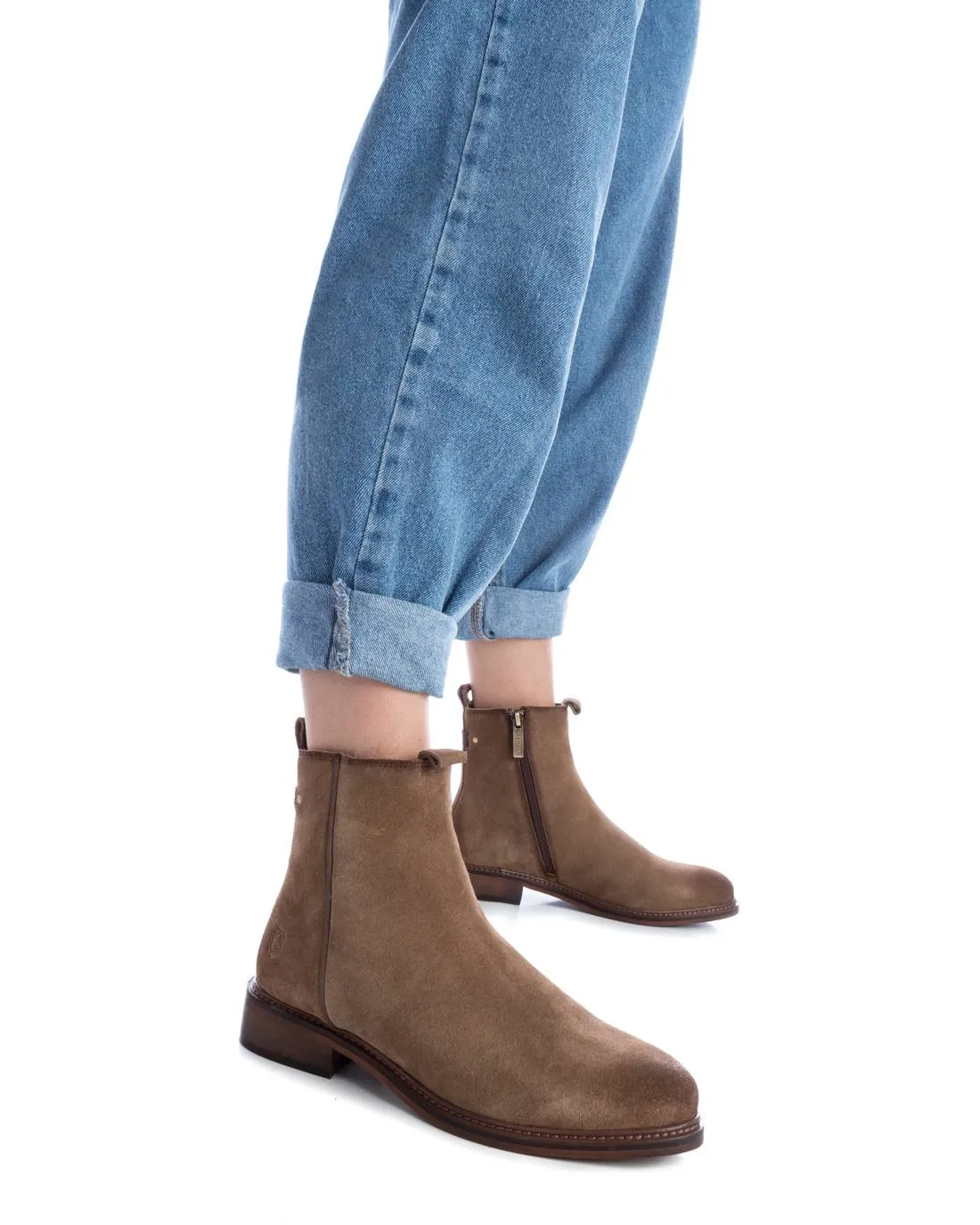 Women's Suede Booties Carmela Collection By XTI 160930 Taupe