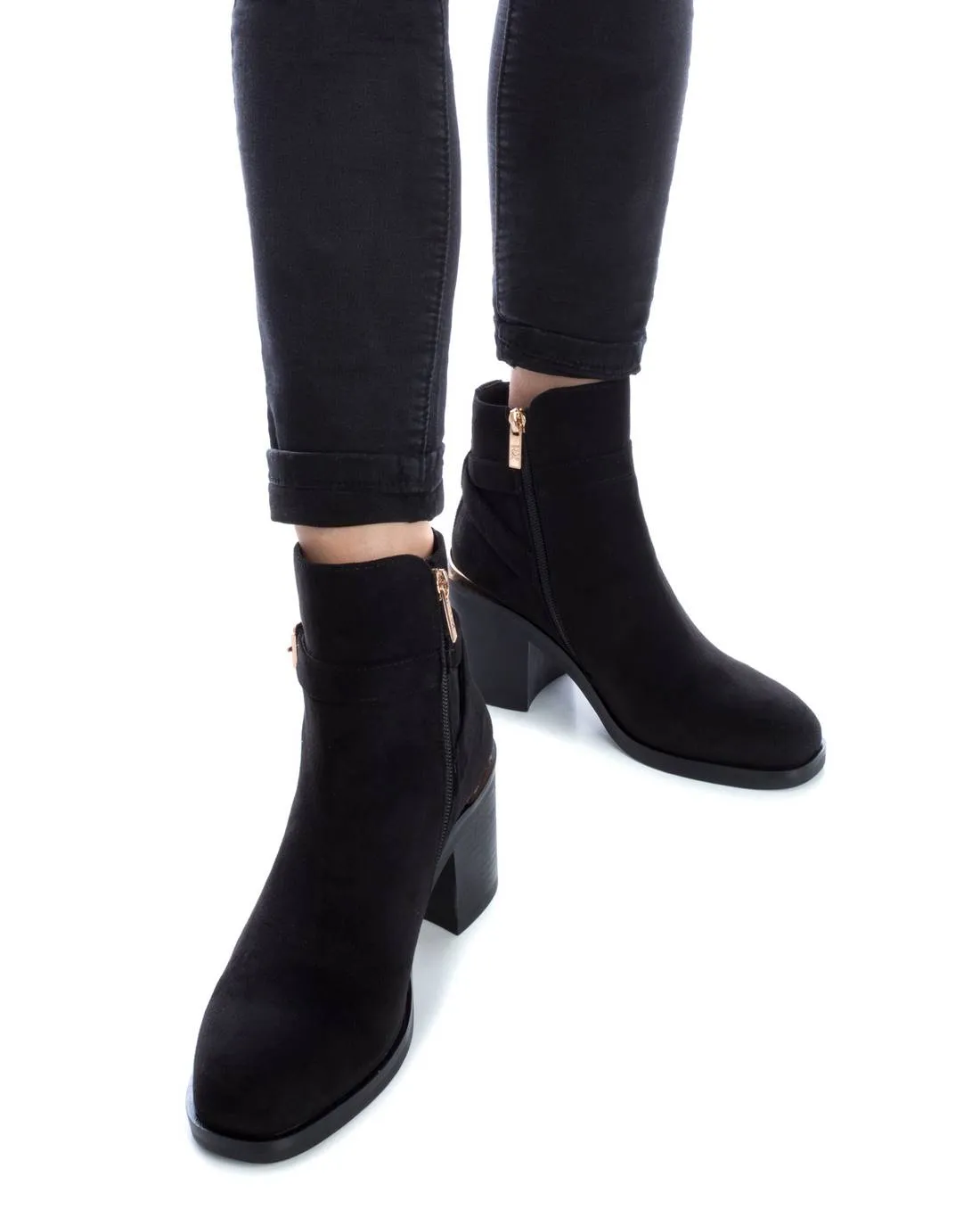 Women's Suede Dress Booties By XTI 141735 Black