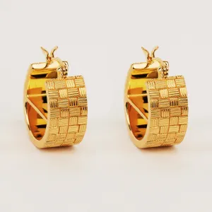 Woven Bar Hoop Earrings
