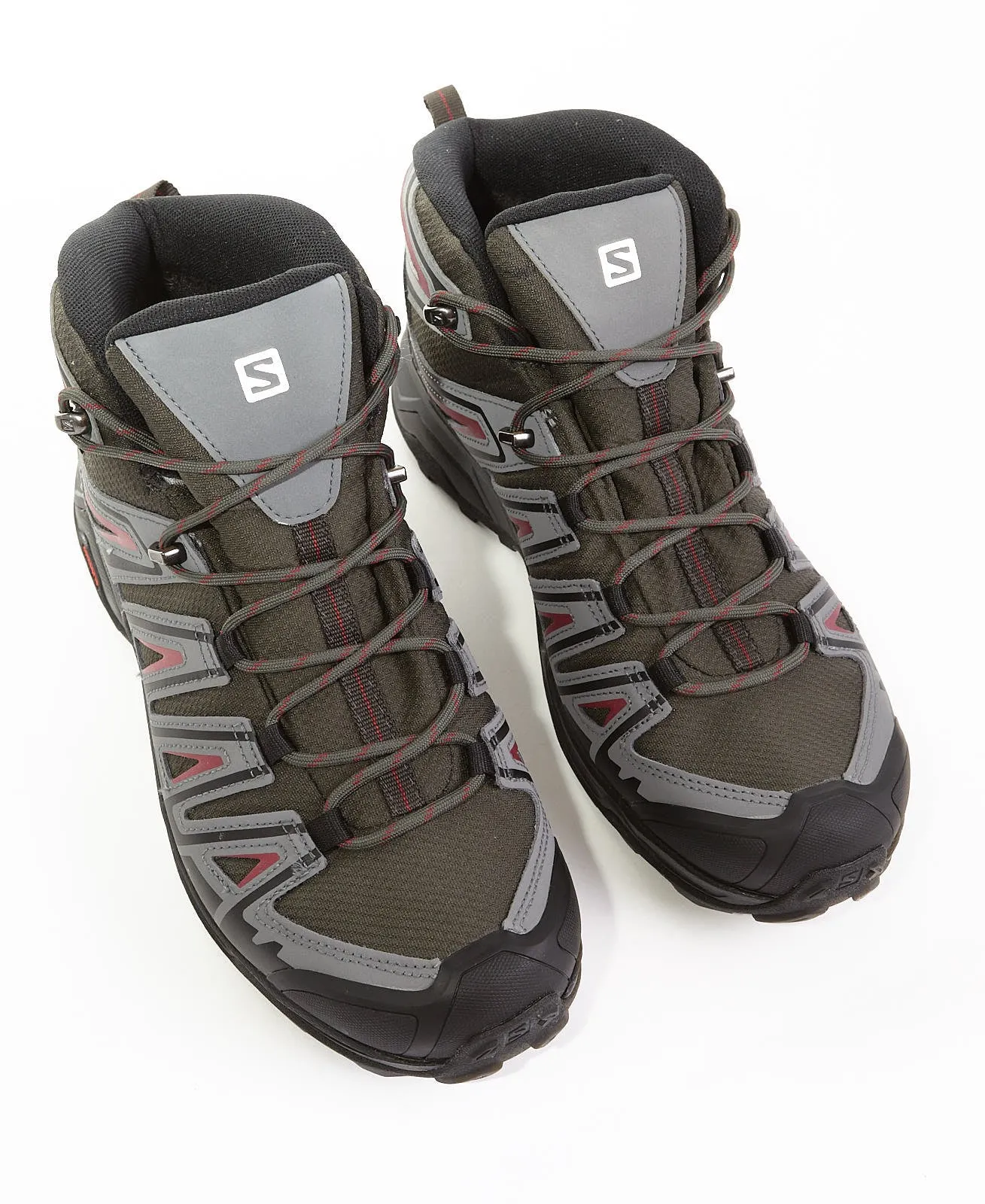 X Ultra Pioneer Mid CLIMASALOMON™ in Peat/Quiet Shade/Biking Red