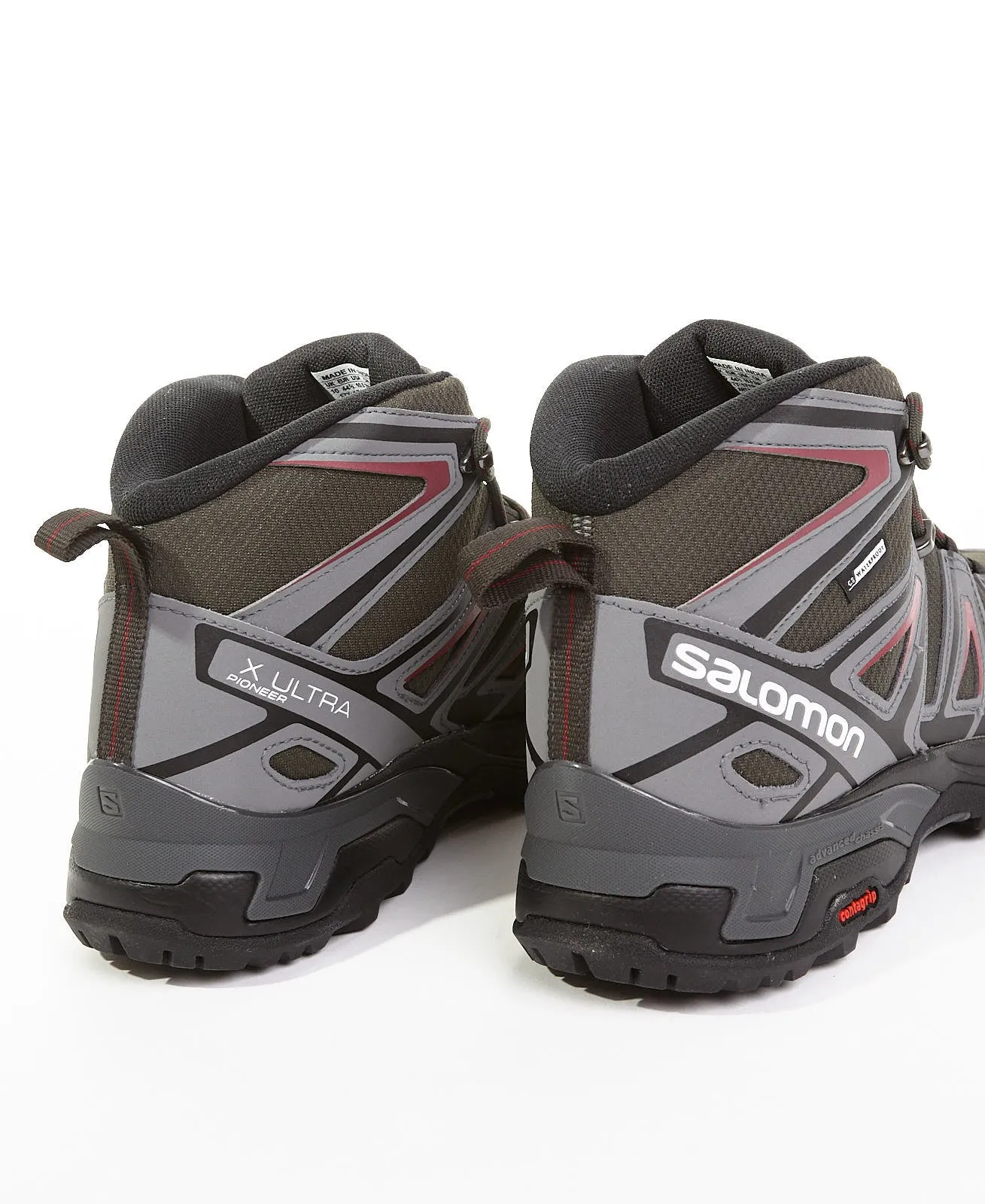 X Ultra Pioneer Mid CLIMASALOMON™ in Peat/Quiet Shade/Biking Red