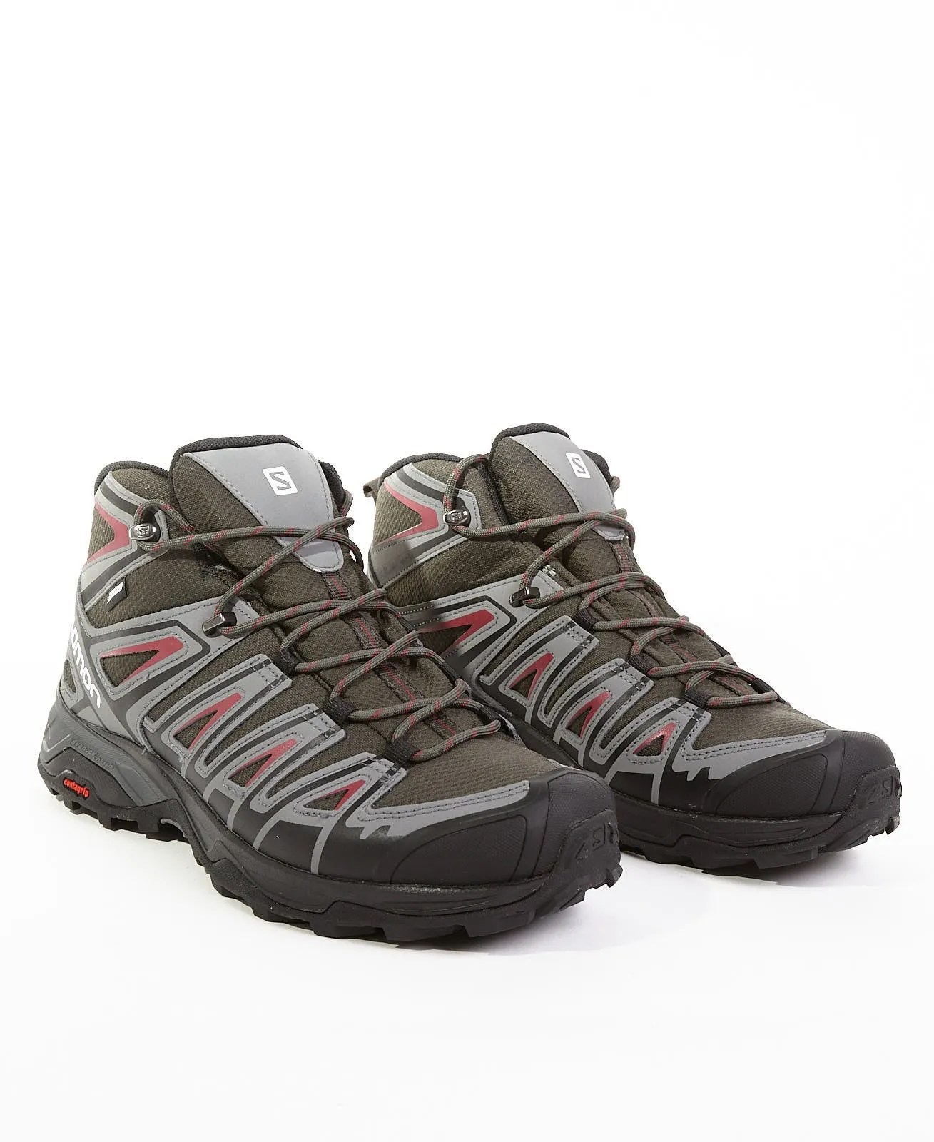 X Ultra Pioneer Mid CLIMASALOMON™ in Peat/Quiet Shade/Biking Red